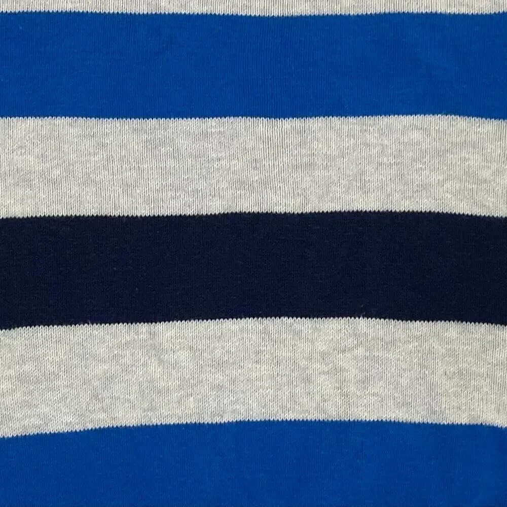 Children's Place Cotton Blue Gray Striped Long Sleeve Crew Neck Sweater, 7/8